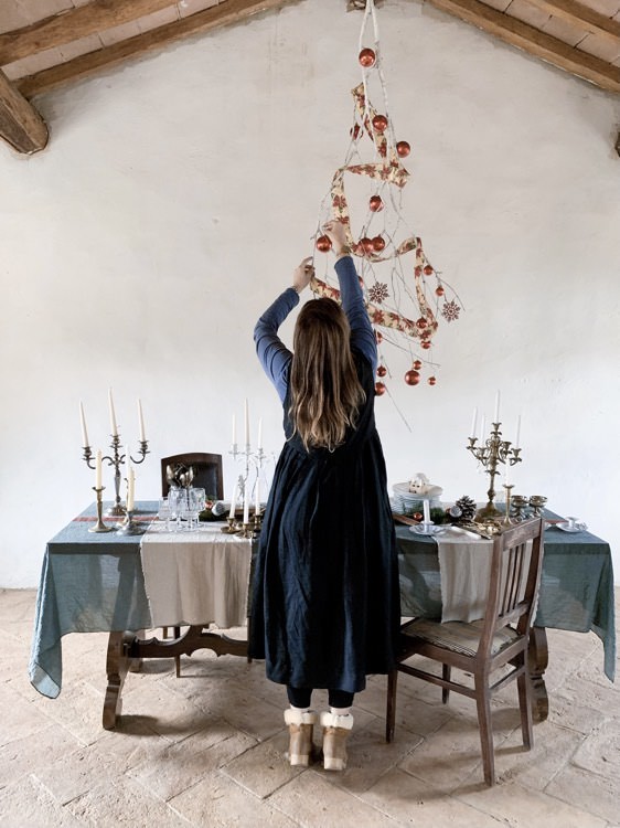 tavola di natale , tablesetting , casa campagna