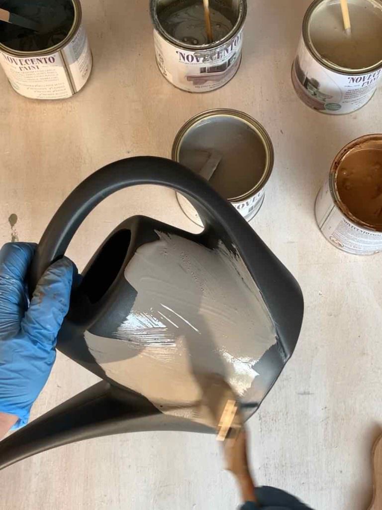 L’annaffiatoio di plastica diventa di zinco, Amanda Deni, Rossotibet, fai da te , pitture gessose, Novecento Paint , cera Novecento , ceranovecento, riciclo creativo