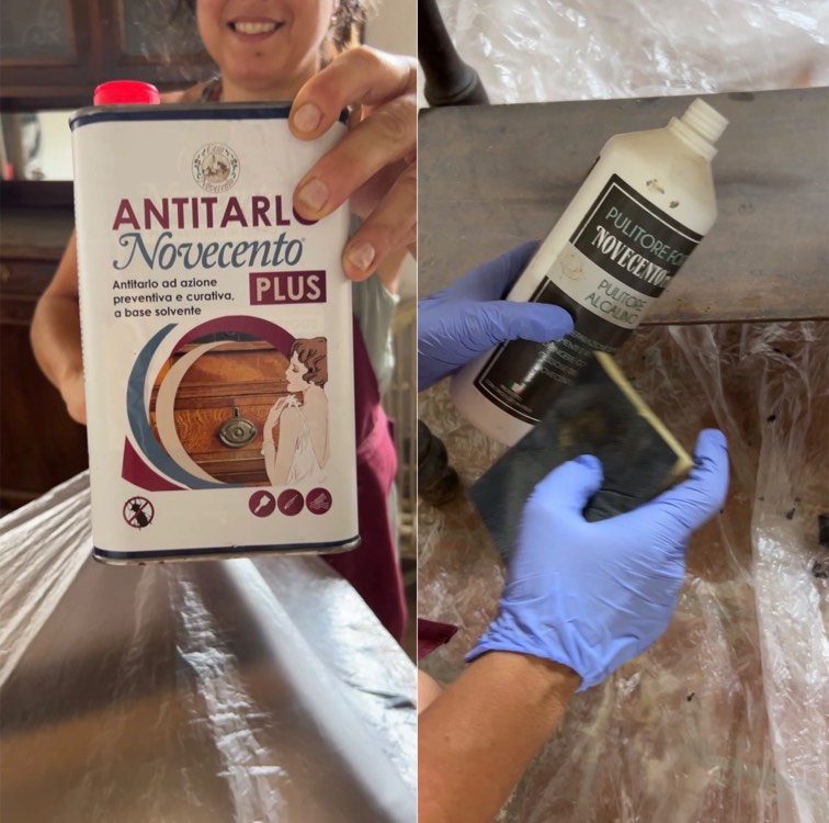 restauro di un vecchio mobile con Novecento Paint , Cera Novecento, cera spray , come usare le chalk paint, pitture gessose, Pulitore alcalino, sgrassatore, come pulire un mobile da restaurare, amanda deni , rosso tibet, miglior restauro, restyling , stile shabby , stile chippy, effetto anticato , antitarlo come darlo