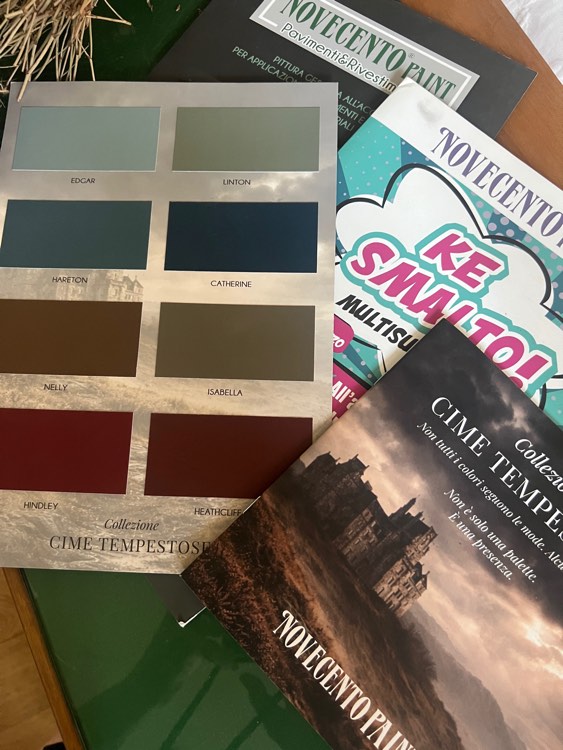 Novecento Paint, otto nuovi colori, Cime tempestose , emily Bronte, restyling Ceranovecento , restauro Pitture gessose , chalk paint, cartella colori, come verniciare un mobile